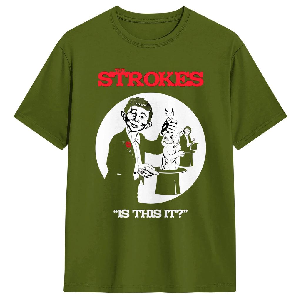 The Strokes Band T-Shirt Strand Reines Baumwoll-T-Shirts Für Herren Hip Hop Bedrucktes T-Shirt Kurze Ärmel Y2K Basic Top T-Shirts
