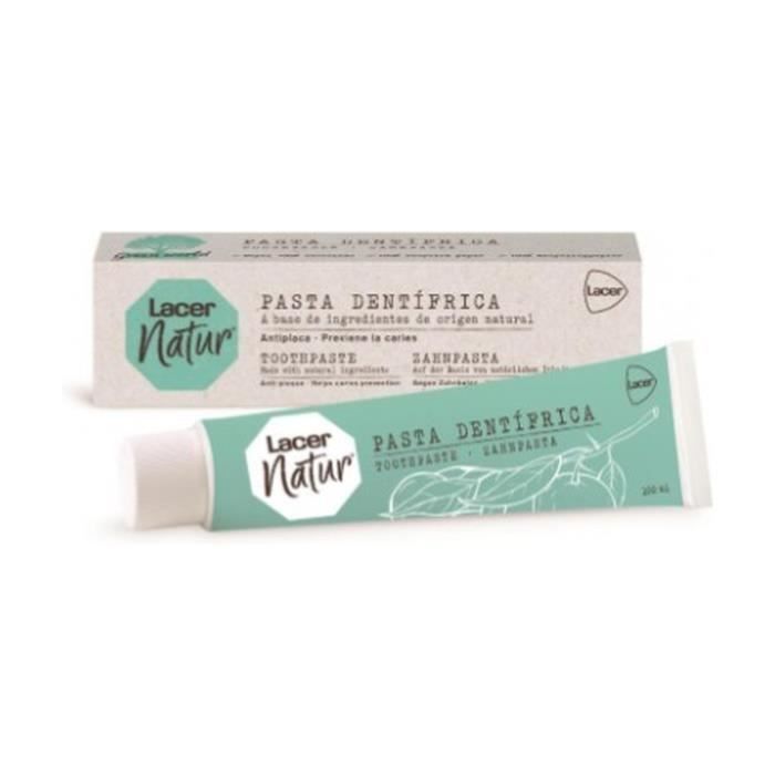 Dentifrice - Lacer - Natur Antiplaque - Prévient les caries - Reminéralise - Sans parabène