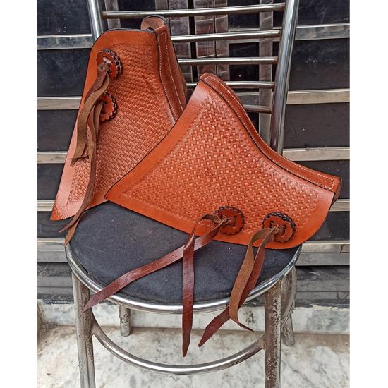 Nuevos estribos de silla de montar Tapaderos occidentales con diseño floral, hechos a mano, de cuero cosido, de alta resistencia, se venden en pares