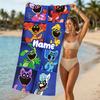 Customizable personalized beach towels Smiling Critters themed designs.Suitable for the beach, yoga, sports;ideal as beach accessories