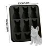 Whiskey Ice Mold Silicone Novelty French Bulldog Ice Mold 9-Grids Easy Release Food Grade Drink Iceblock Maker For Making Drink