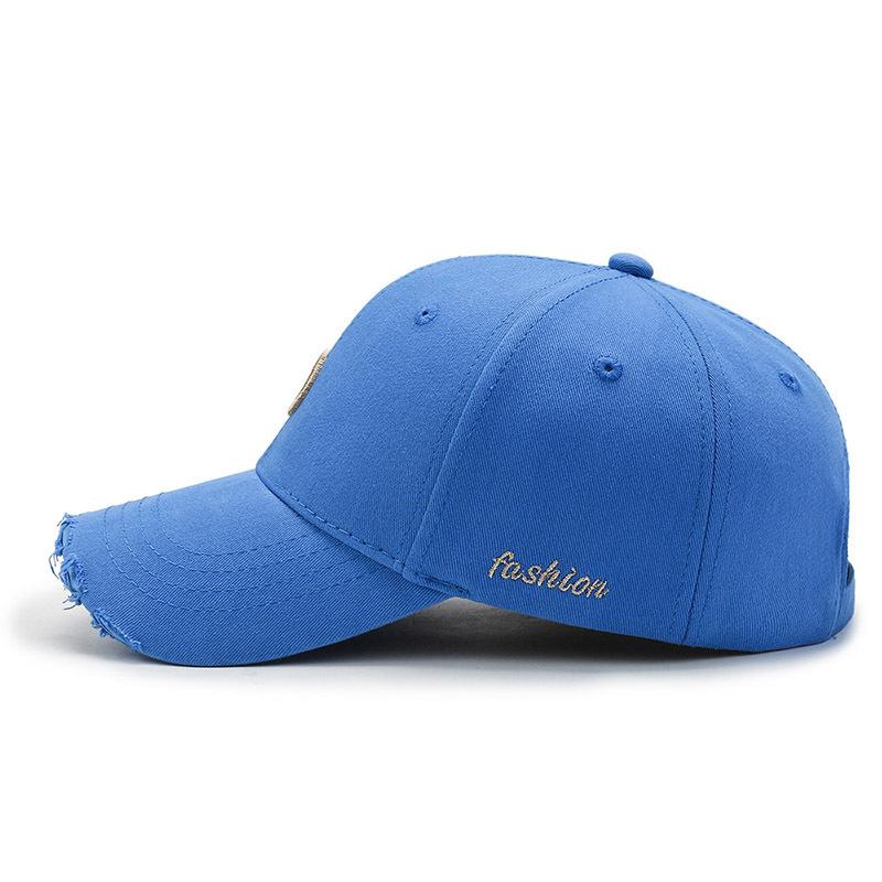 Spring and Autumn Baseball Cap Monochrome Embroidered Alphabet Equestrian Cap Cotton Sunshade Sunscreen Cap Dome Bent Cap