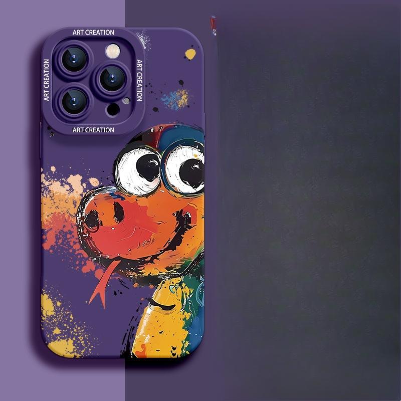 

Масляная живопись Змея Подходит для IPhone 16 IPhone 15 Противоударный 14plus 13 Силиконовый 12mini Защитный чехол Apple 6G/6S universal