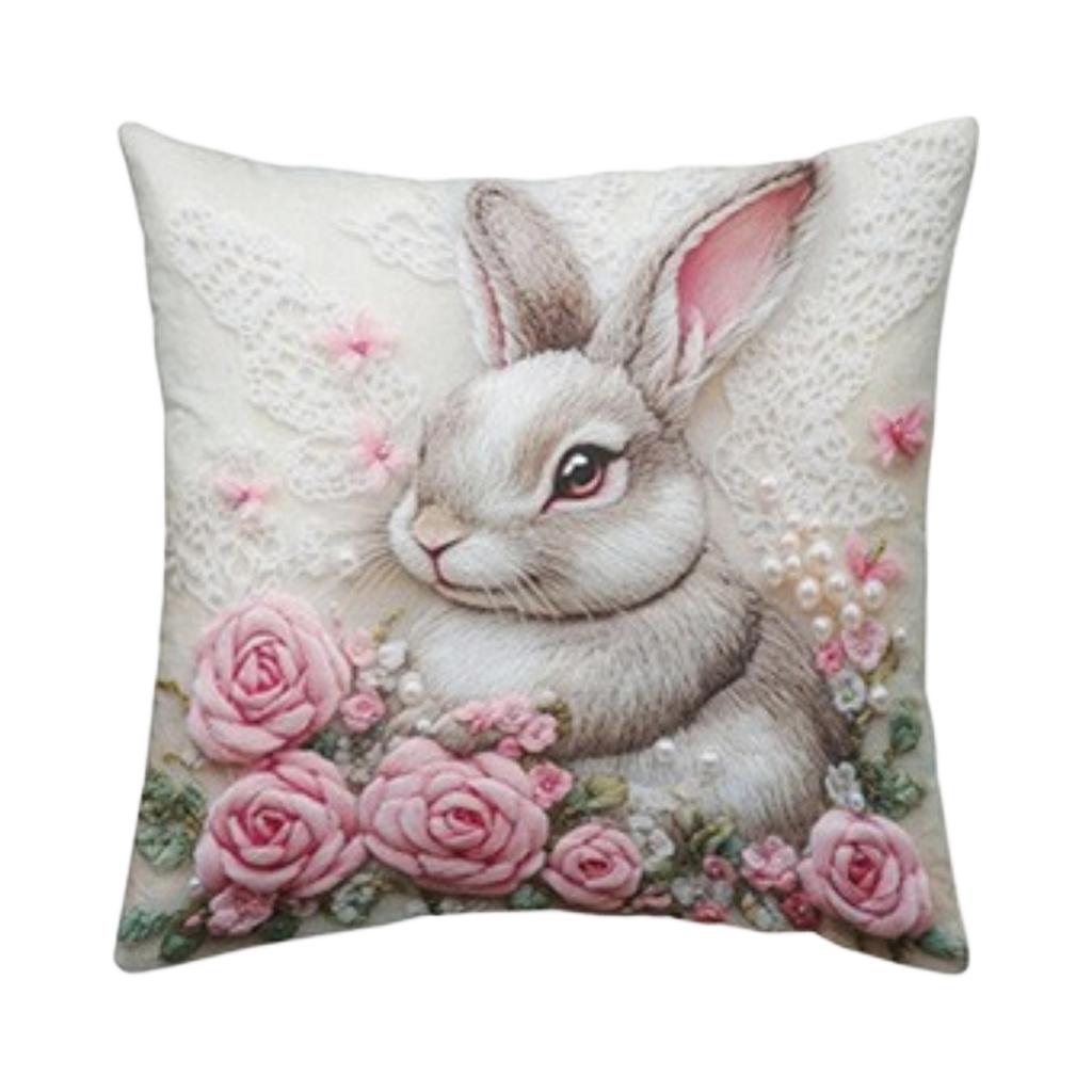 Imitation 3D Rabbits Pillow Cover For Holiday Decoration, Living Room Sofa Cushion, Pillowcase (without Core)