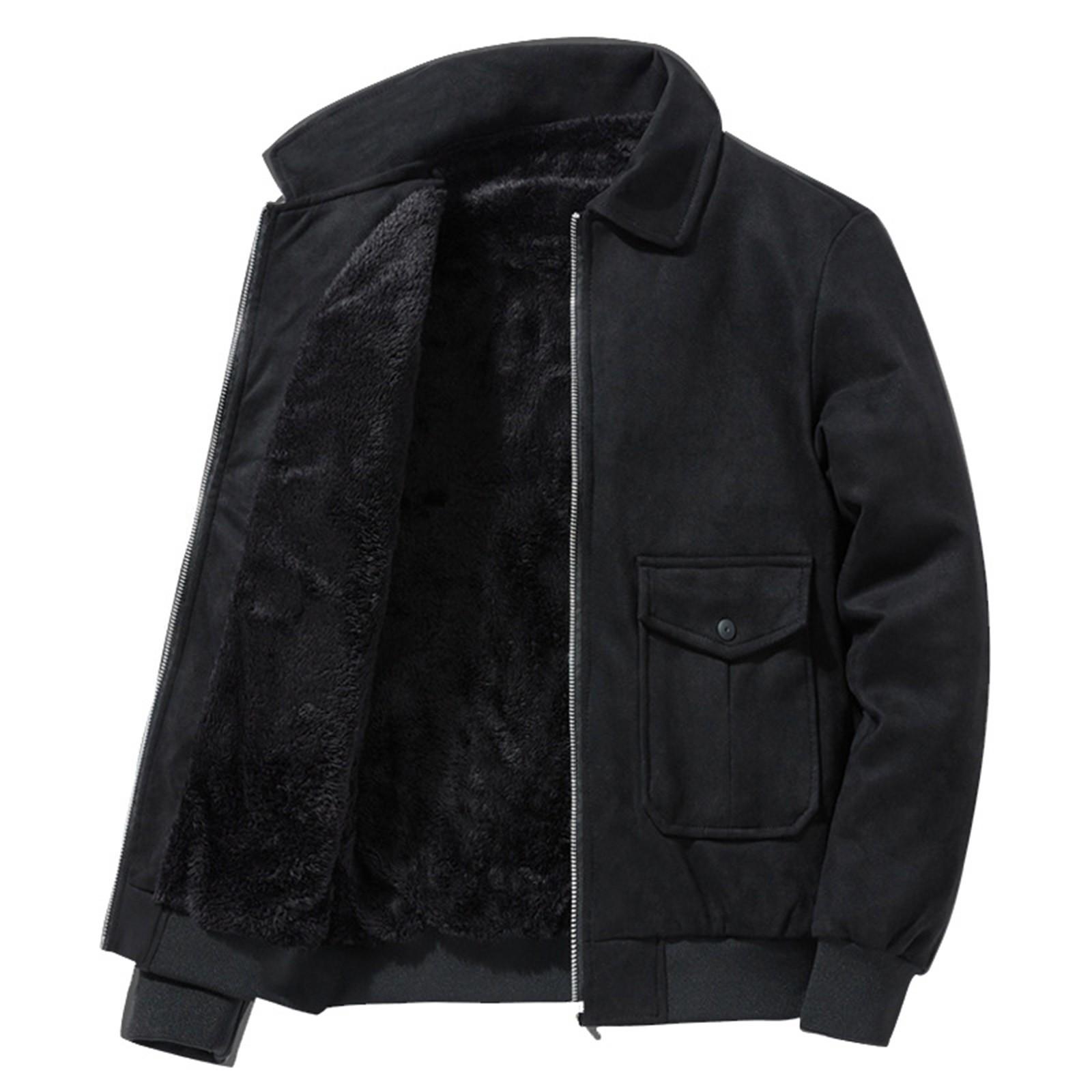 

Мужское зимнее бархатное тяжелое модное пальто с длинным рукавом, рабочая куртка с воротником-стойкой и пуговицами XL чёрный