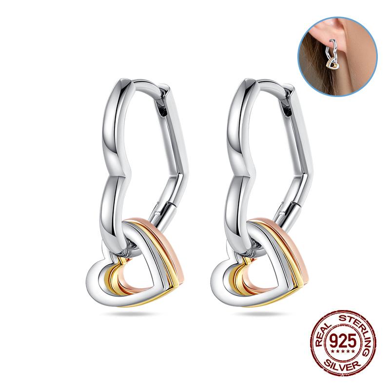 Damen Kupfer Ohrringe Rosa Liebe Sterne Muschel Süße Blume Süß Romantisch Date Party Hochzeit Exquisiter Schmuck Geschenke