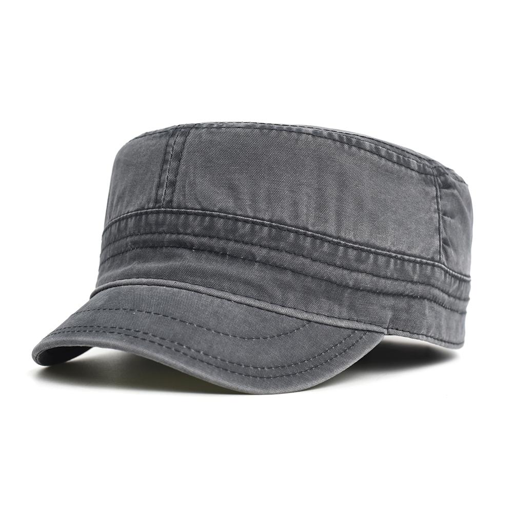 Spring Summer Washed Cotton Military Caps Men Women Casual Fashion Unique Design Vintage Flat Top Hat