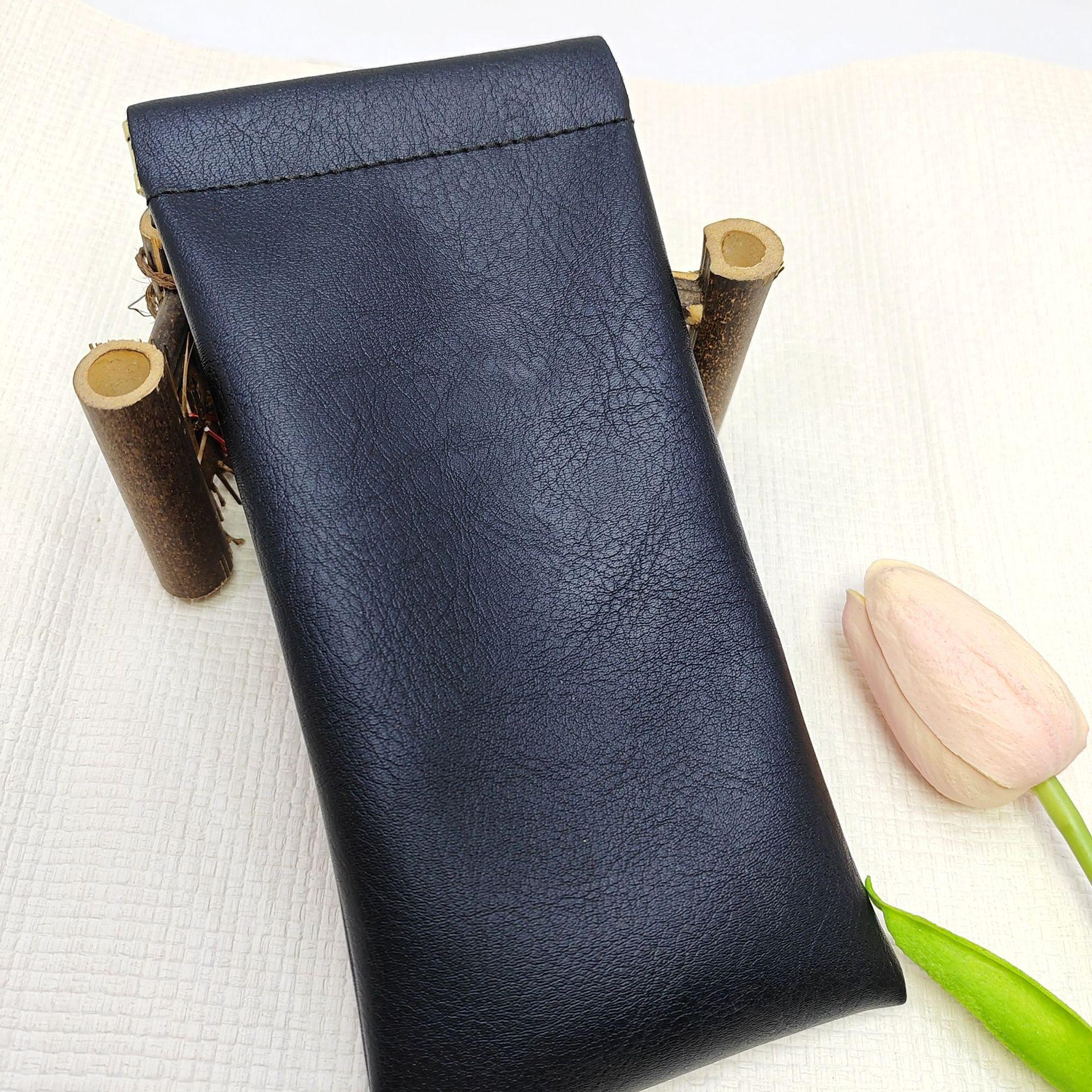 

Genuine Leather Eyeglass Case with Snap Closure for Sunglasses and Eyeglasses 18*9 cm