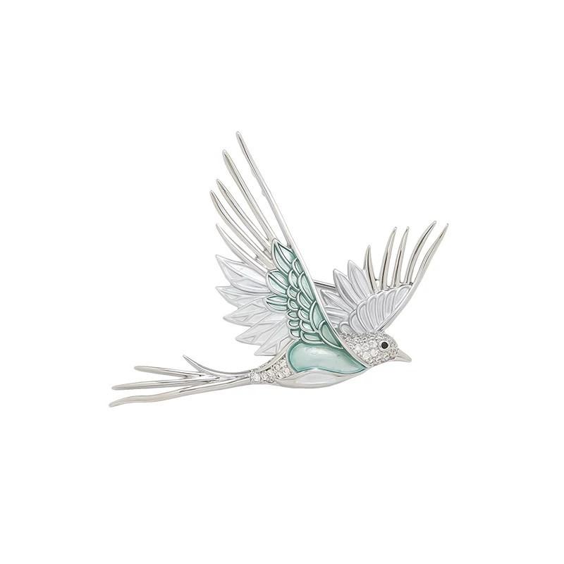 Quality Bluebird Brooch - High-end Women's Small-Scale Delicate Pin - Sophisticated High-End Luxury
