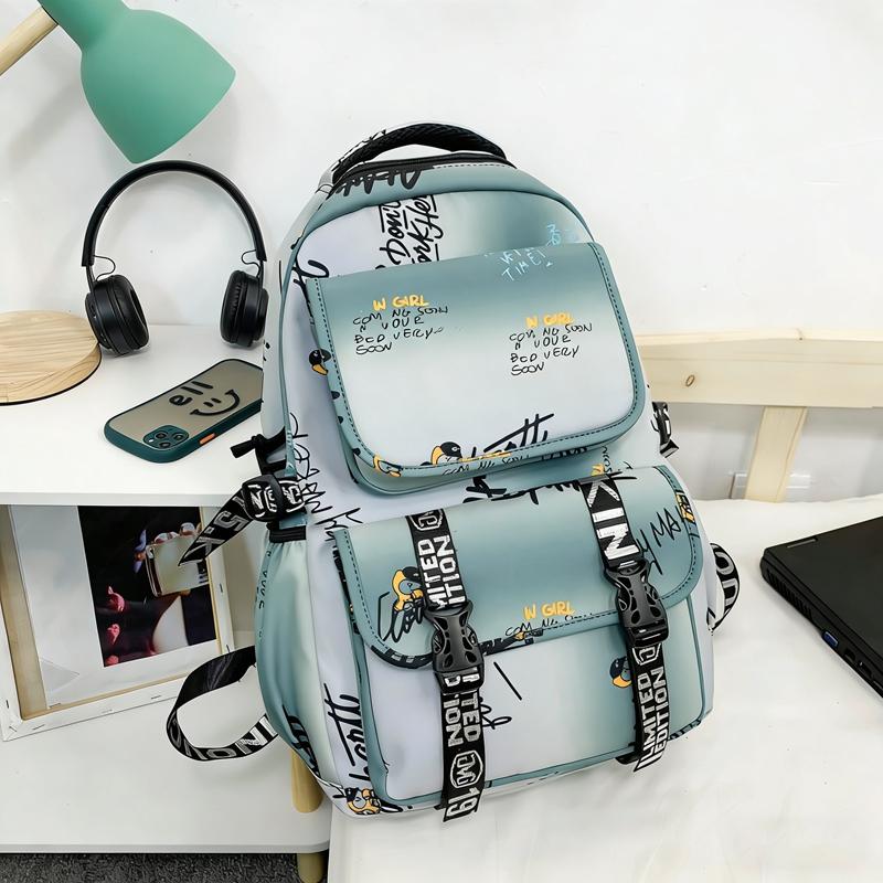 Large Capacity Student Schoolbag Unisex Printed Backpack