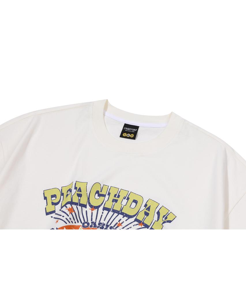 CPGN STUDIO Peach Summer Short Sleeve Tee Cream