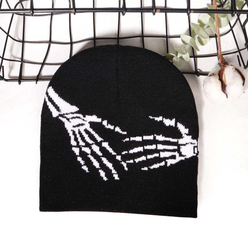 Urban Fashion Skull Hand Knit Hat Without Brim With Thermal Acrylic For Teens And Adults
