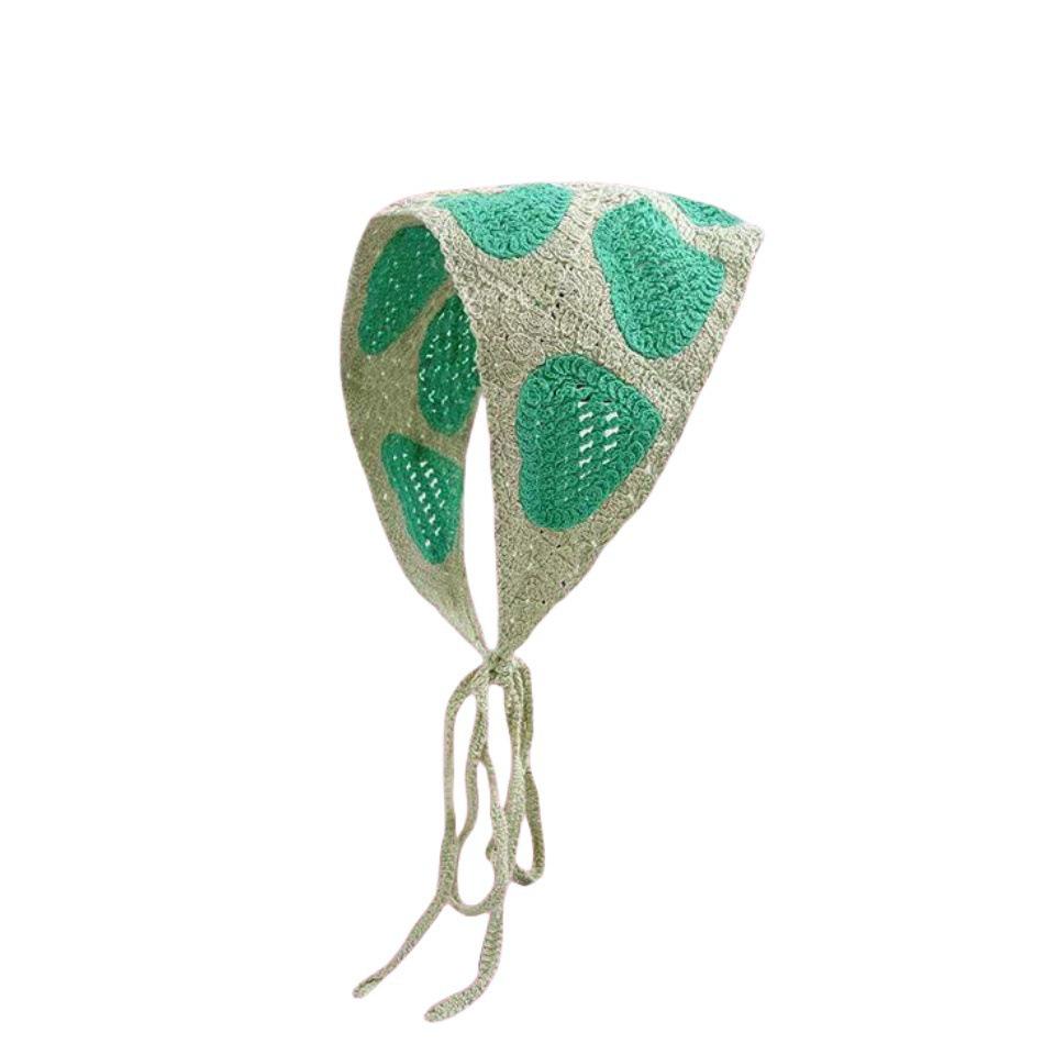 Ręcznie robiona szydełkowa trójkątna chusta na głowę: Francuski Retro, Wszechstronny, Styl Pastoralny