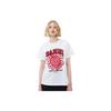 Ganni Floral Letter Print Round Neck Short Sleeve T-Shirt Women tops White T3688-151