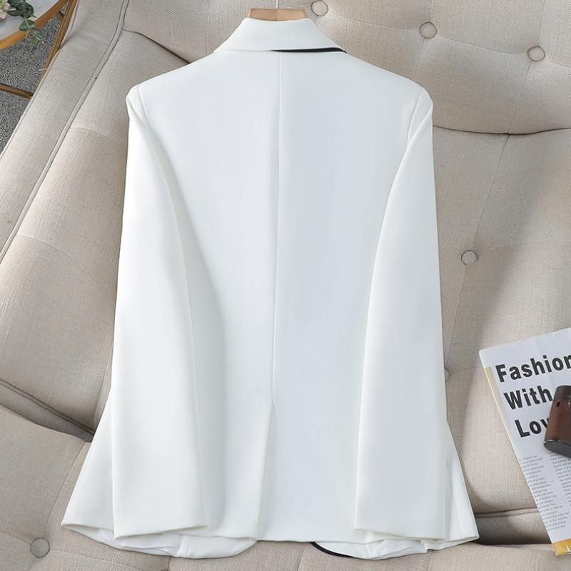 Blazer da donna bianco di lusso Abito slim da donna Moda Temperamento Abito formale Elegante abbigliamento da lavoro Giacca da abito in stile occidentale