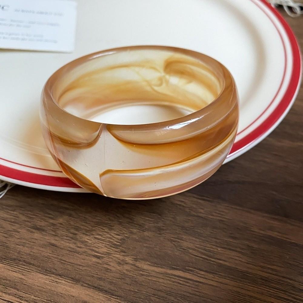 Europe American Style Wide Open Bangle Round Cuff Bangles Fashion Resin Bangle Gift
