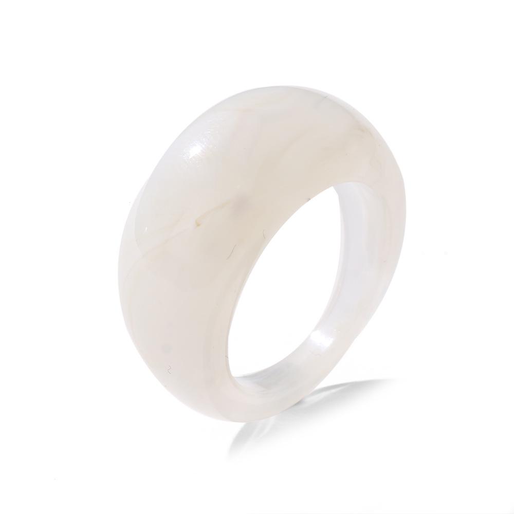 High-End Geometric Freshwater Pearl & Resin Ring - Light Luxury Style for Women