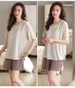 Women's Summer Modal Pajama Set with Chest Pad - Short Sleeve and Shorts, Cool Rayon, Anti-Bump, Suitable for Outdoor Wear