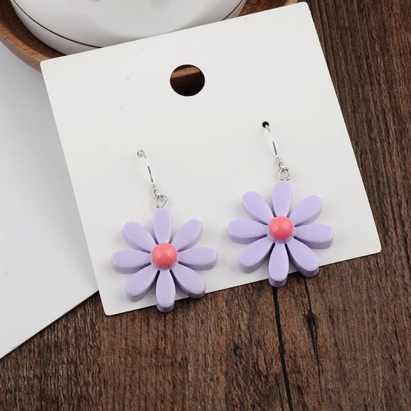 Resin Daisy Flower Earrings for Daily Wearing Party Dinner Travel Wedding Drop Dangle Earrings for Creative Charming