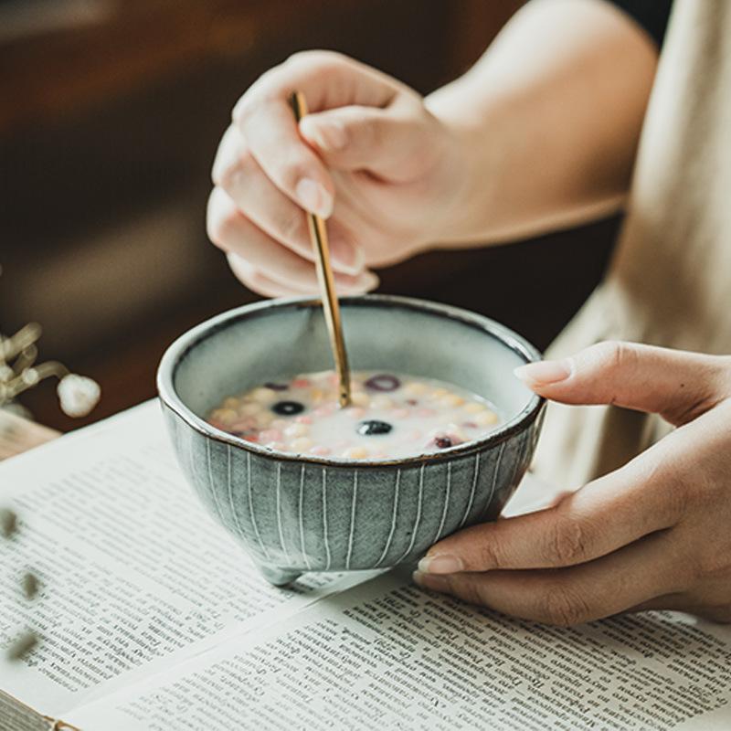Featured Triangle Bowl Retro Style Small Bowl Restaurant Creative Tableware Household Ceramic Bowl Rice Bowl Dessert Bowl
