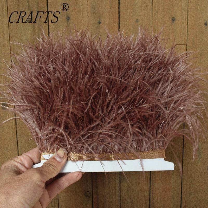 FeatherHigh quality fluffy ostrich feather trimming cloth sideband 5M 10M long DIY clothing accessories decorative accessories 8-11cm