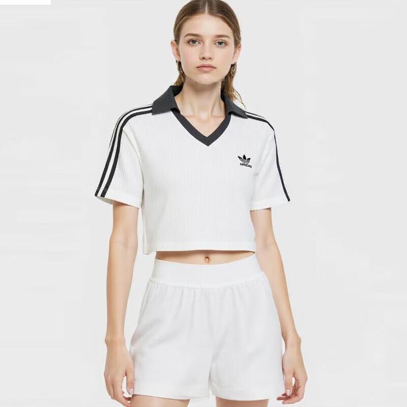 Adidas Originals Women s V-Neck Polo Shirt M