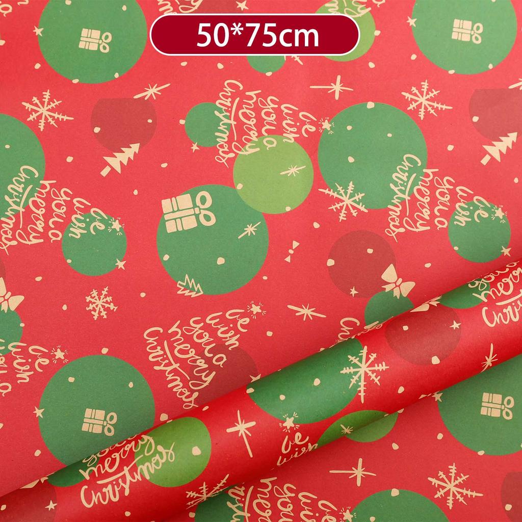 Christmas Kraft Wrapping Paper Cartoon Xmas Tree Santa Claus Gifts Packaging Paper DIY Craft Home Party Decoration Background