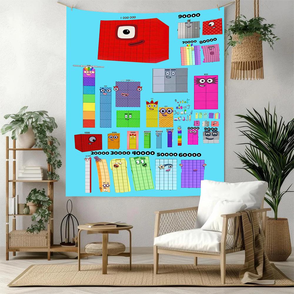 Numberblocks Wall Decor Tapestry Art For Pet Memorial Birthdaywedding Party Backdrop Family Gift