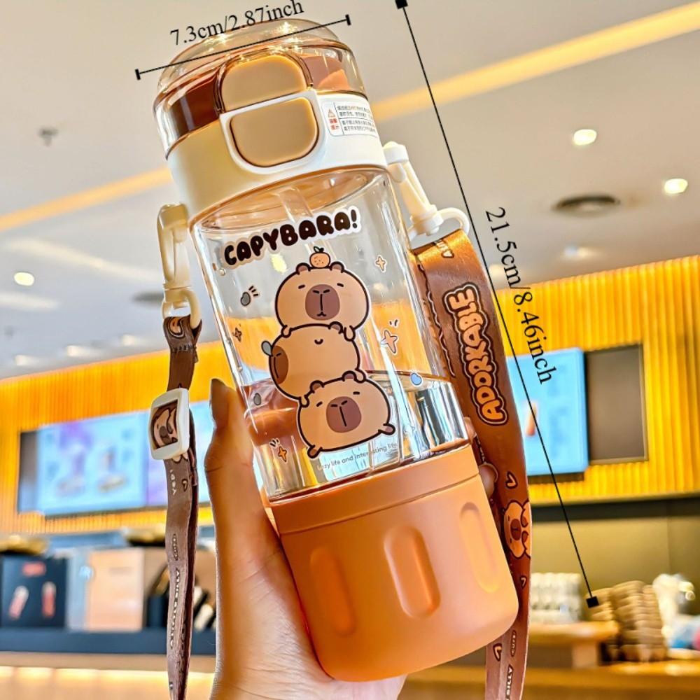 Leak Proof Cartoon Water Bottle Portable Plastic Water Cup Kids Friendly Drink Bottle  Travel