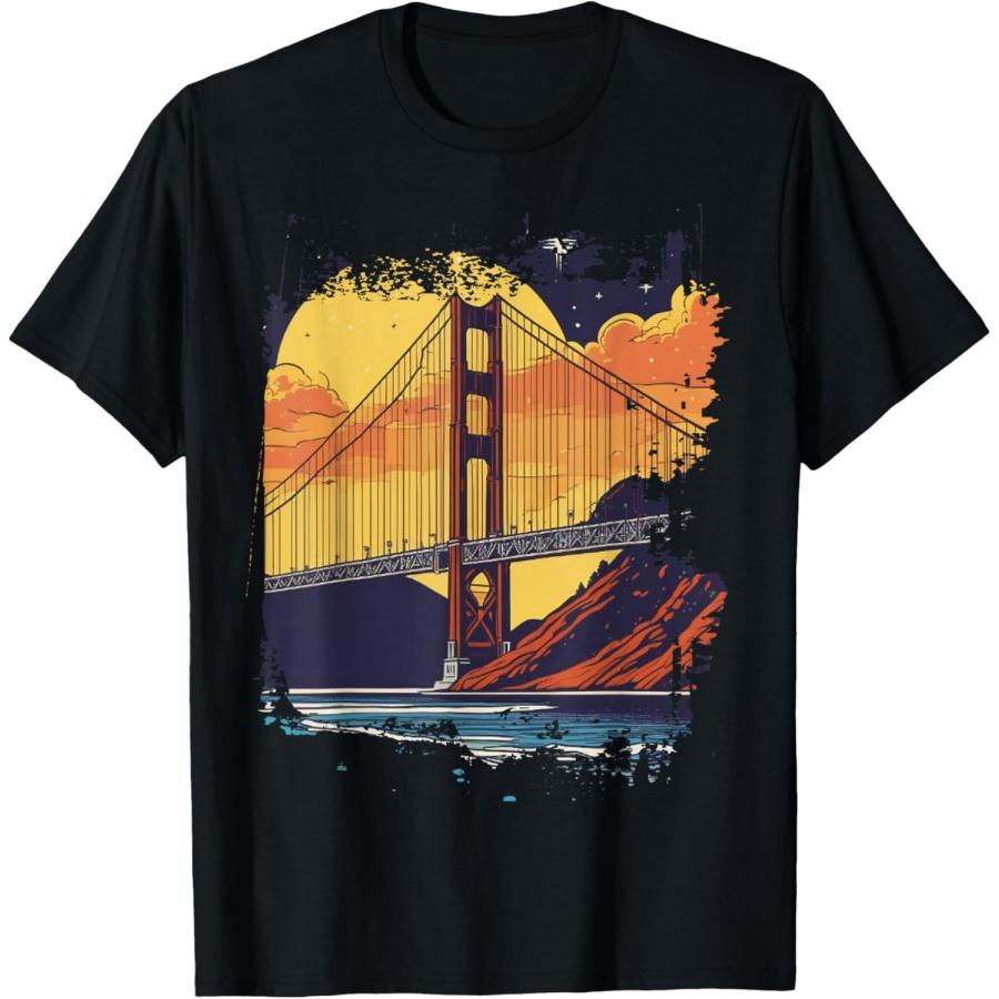 Golden Gate Bridge Sunset Costume San Francisco Travel T-Shirt XXXXXL чёрный