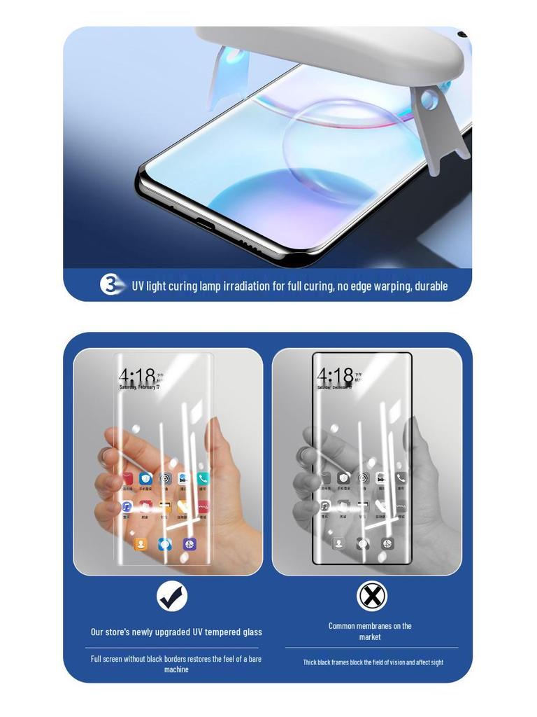 Honor 50 Pro Anti-Peep UV Curved Tempered Hydrogel Screen Protector