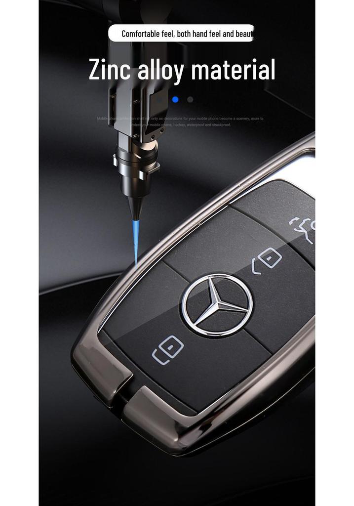 Mercedes-Benz E-Class Leather Key Cover for E300, E260L, C260, GLC300L, and GLE.