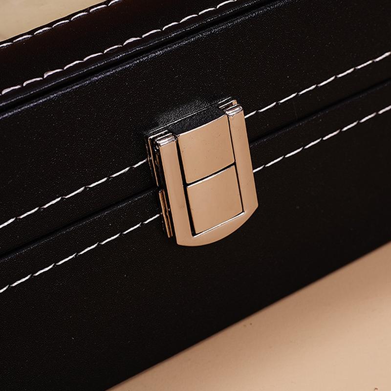 Watch Box Watch Organizer With Lock Removable Pillows Synthetic Leather Storage Case For Men Travel Gifts