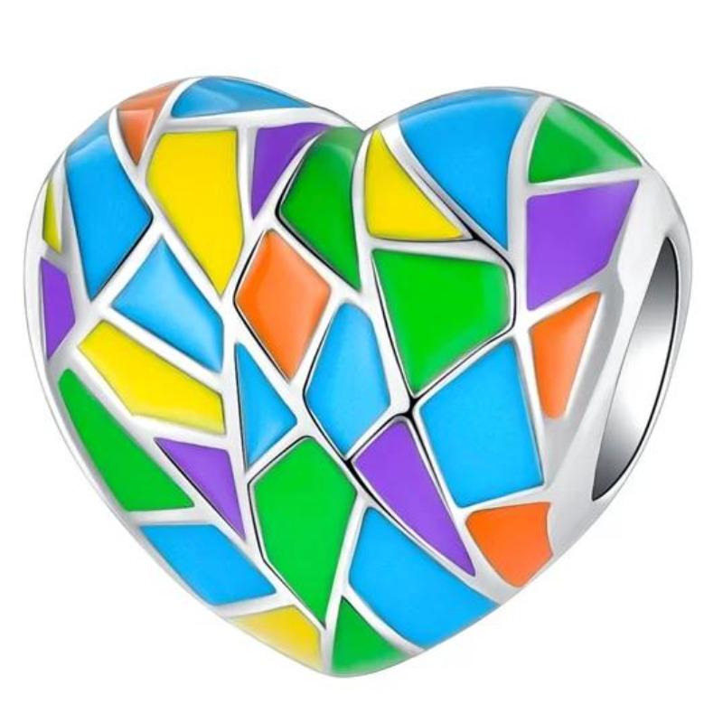 Nya Hjärtformade Berlocker Kopparblomma Evig Kärlek Pärlor Passar Originalarmband Halsband För Kvinnor DIY Smycken Gåva