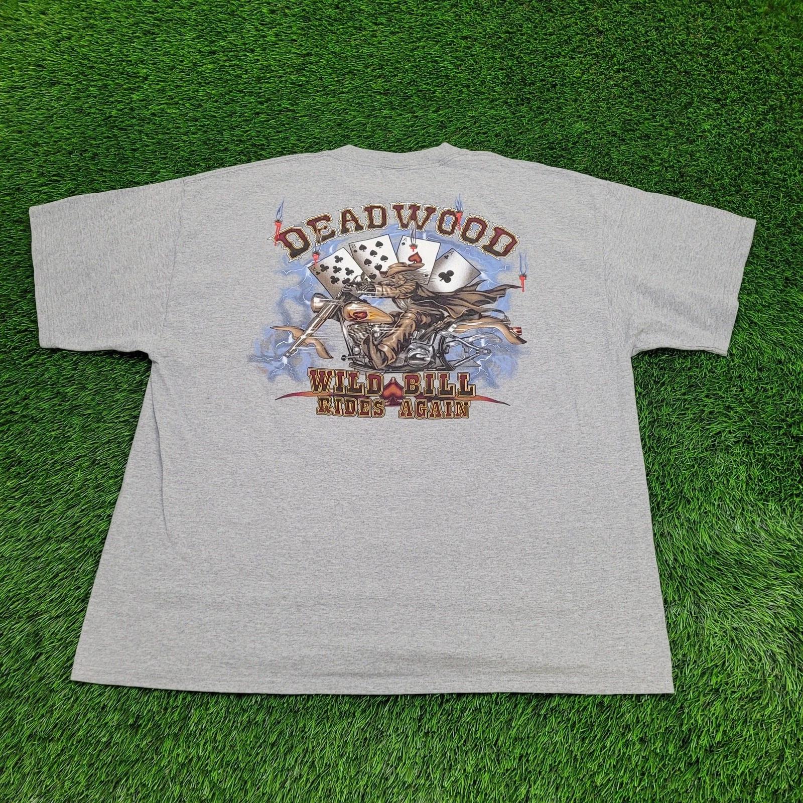 VTG Western Skull Biker T-Shirt 2XL 25x29 Gray XL
