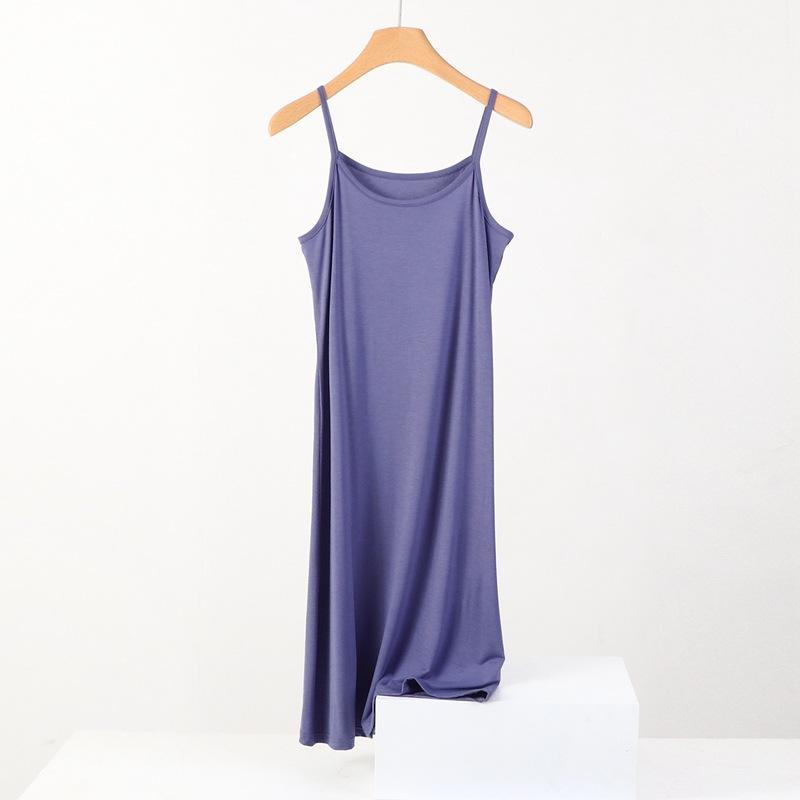 Summer Women's Sleeveless Camisole Dress Plus Size Loose Casual Inner Long Bottom Dress