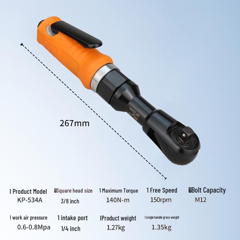Gaobao Pneumatic Ratchet Wrench - 1/2 & 3/8 Drives, Right Angle Air Torque Tool for Auto Repair
