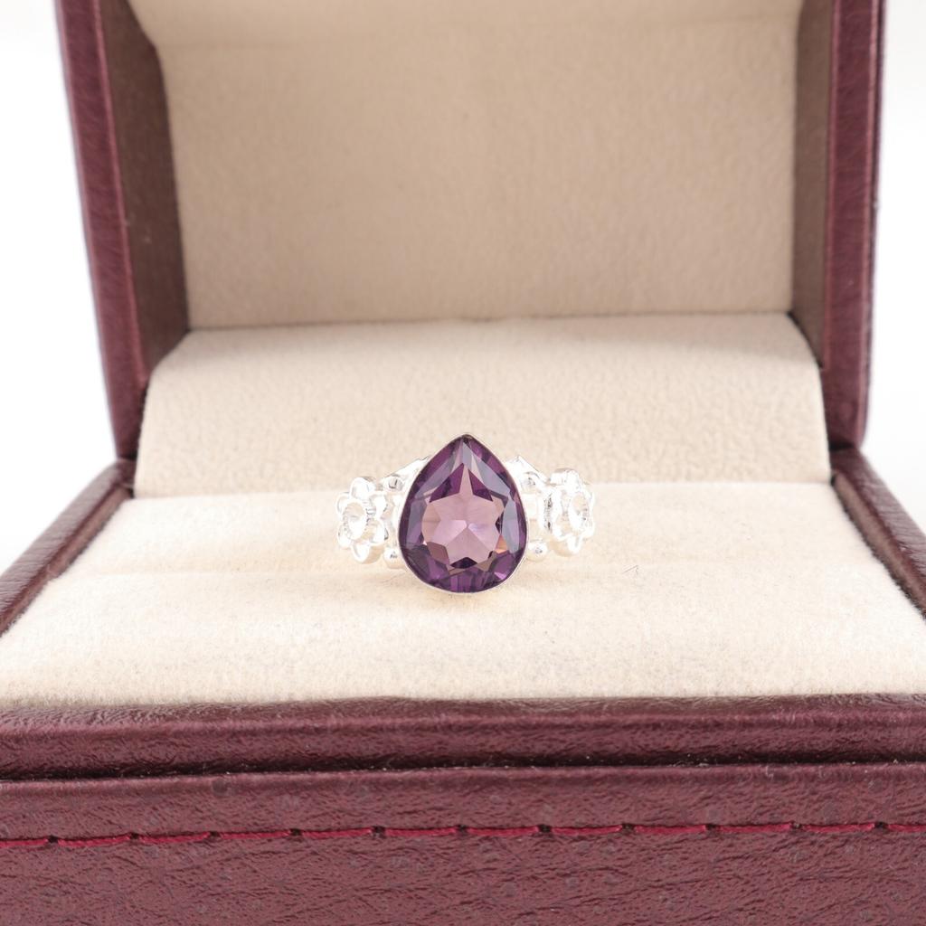 Amethyst Gemstone 925 Sterling Silver Jewelry Handmade Designer Ring For Girls RR-59-4