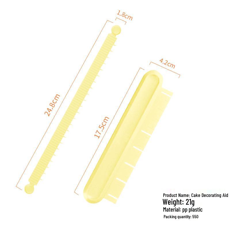 Curved Edge Buttercream Piping Tool - Cake Skirt Lace Decorator Ruler