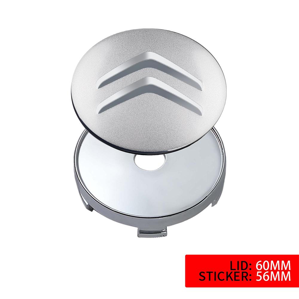56/60MM Bilhjulscenterkåpa Dekaler Auto Hjulnavkåpa Dekorationsaccessoarer För Citroen C4 Picasso Xsara C5 C1 C2 C3 Saxo