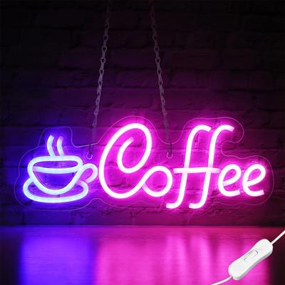 Neon Sign Light Coffee USB/Battery Led Neon Lamps for Bar Cafe Restaurant Party Art Wall Decor Window Hanging Night Lights