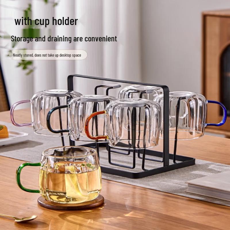 Qinji Borosilicate Glass Drinking Cup Set with Handle
