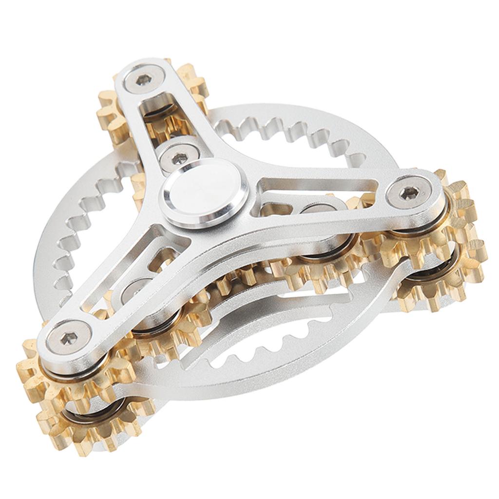 Fingertip Gear Toy 4 Gears Decompression Metal Finger Hand Brass Gear Toy for Stress Relieving