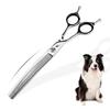 Left-Handed 7” Curved Pet Grooming Scissors & Thinning Shears with Bag