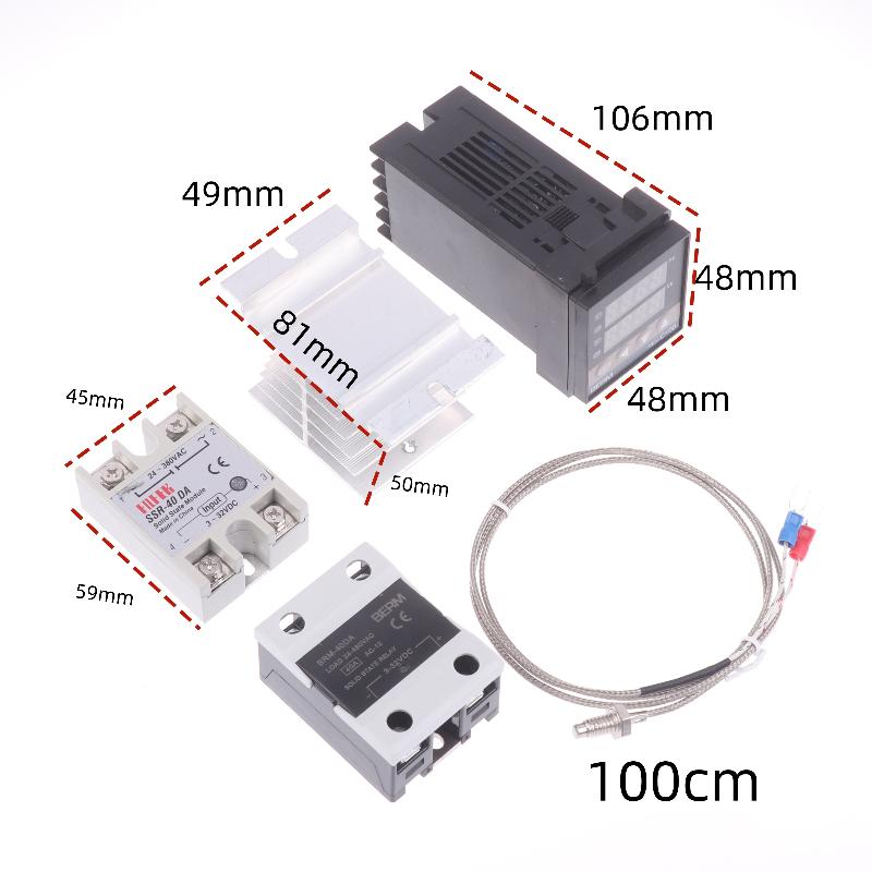 REXC100 PID Controller Set K Type Probe 25A 40DA SSR Relay for Greenhouse Temperature Control and Egg Incubator