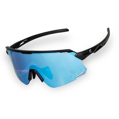 Sportliche UV-Brille mit Korrektionseinsatz, Großes Schwarzes Gestell x Blaue Gläser [Gorix], Beschlagschutz, Herrensonnenbrille, Sport, Leichtgewicht, Schutz, Gestell,