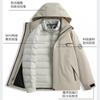 Mens Womens 3-in-1 Waterproof Windproof Hiking Jacket With Removable Down Liner Outdoor Trekking Camping Cycling