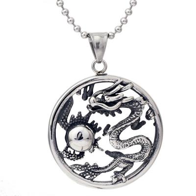 Colier Punk Hip Hop Retro Dragon de Aur