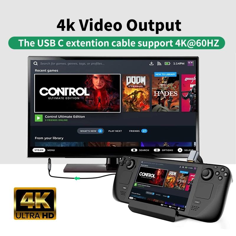 Cabo de Extensão USB C 3.1 Tipo C PD100W Carregamento Rápido Macho para Fêmea Cabo Extensor Para Samsung MacBook Pro 4k 60Hz Cabo de Vídeo