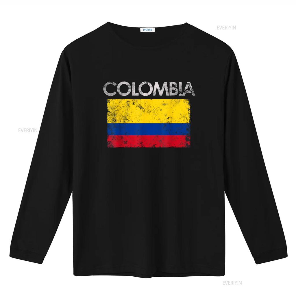Vintage Colombia Colombian Flag Pride T Shirt vintage Washed Stretched Stylish homme Casual designer clothes Soft Comfortable